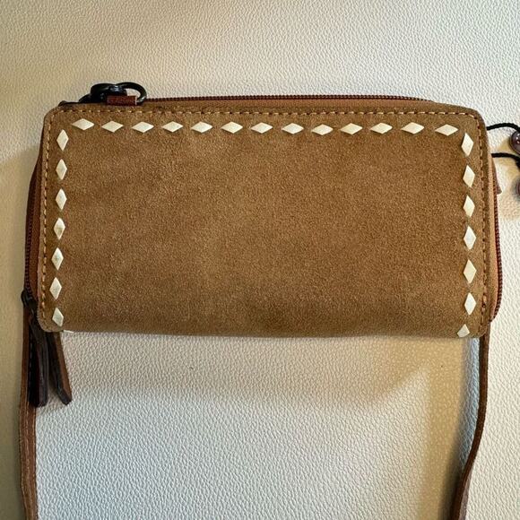 Suede Bootstitch Western Purse Clutch Wallet Crossbody NEW Fast Ship - Picture 8 of 9
